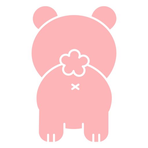 Cute pink bear back cut out PNG Design