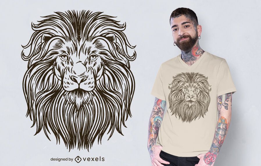 Hand drawn lion t-shirt design Hand drawn lion t-shirt design