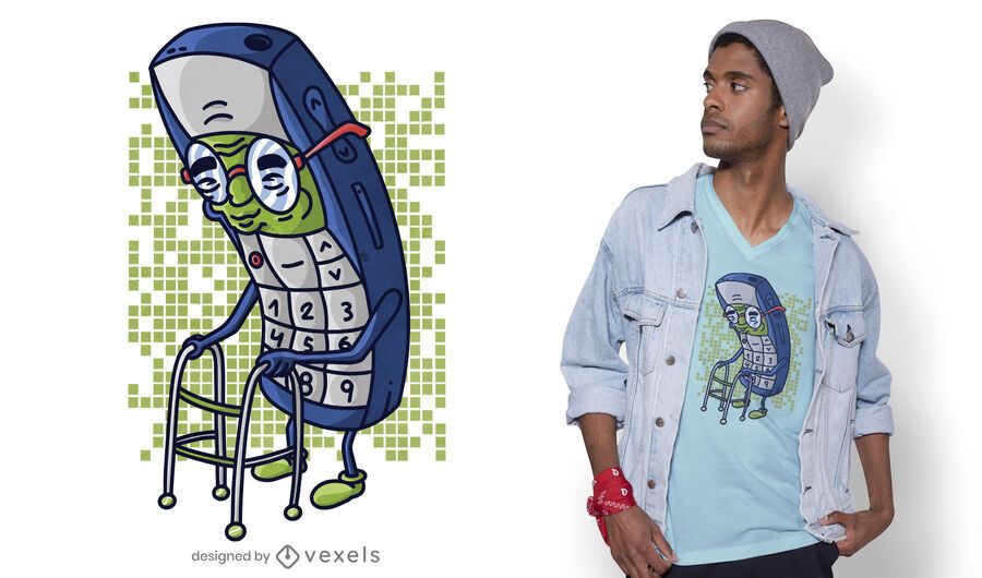 Old cellphone t-shirt design Old cellphone t-shirt design