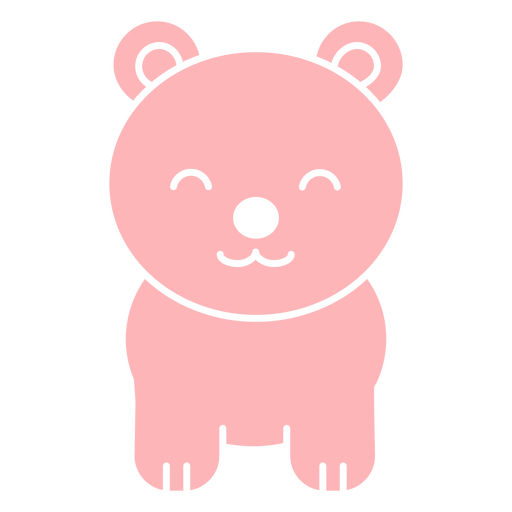 Cute pink bear cut out PNG Design
