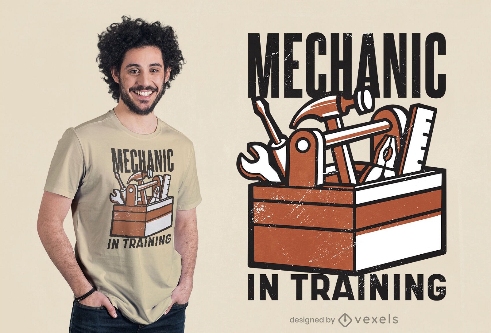 Mecânico em design de camiseta de treinamento