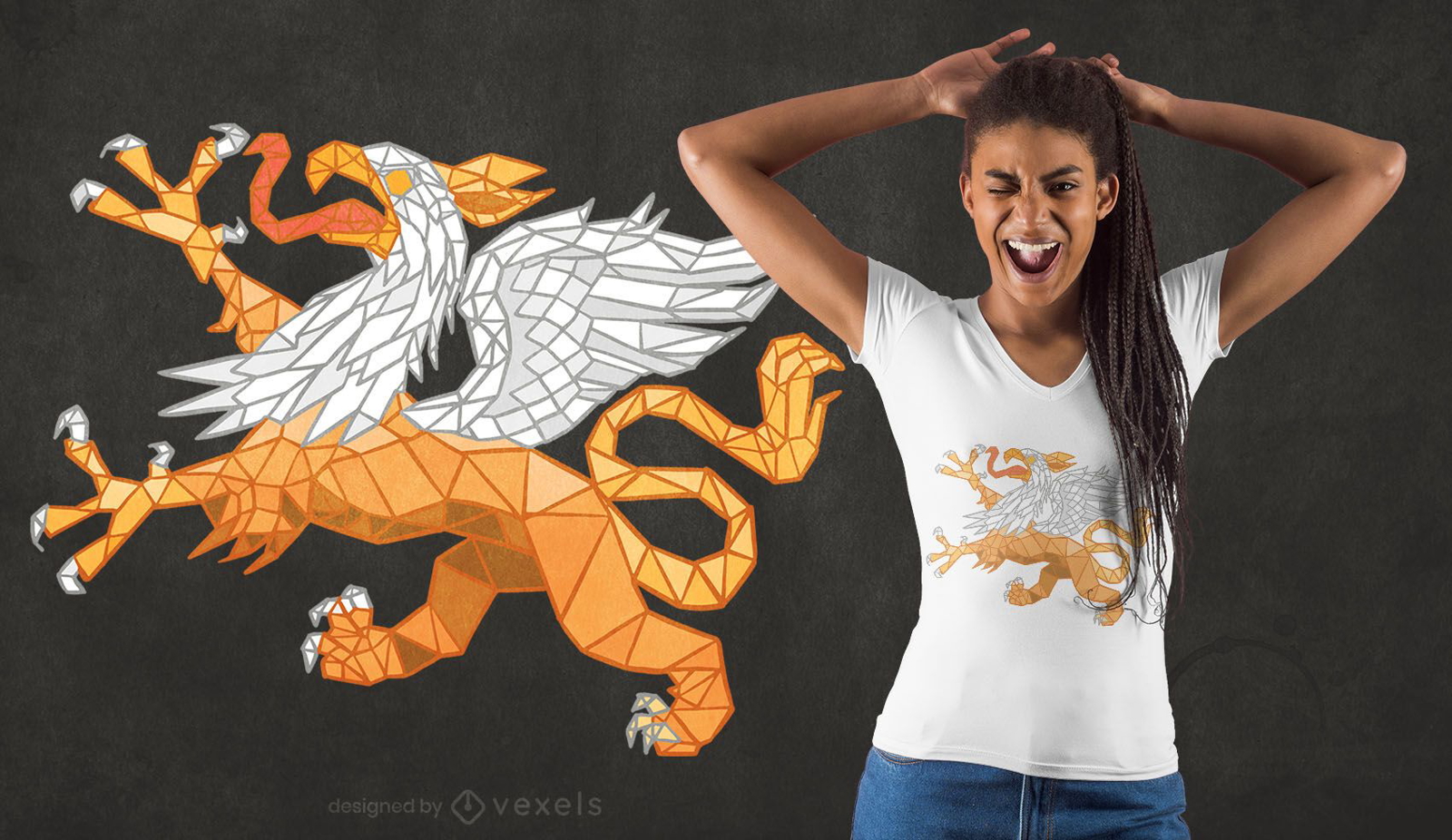 Design de camiseta poli baixa Griffin