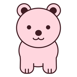 Urso rosa fofo plano Desenho PNG
