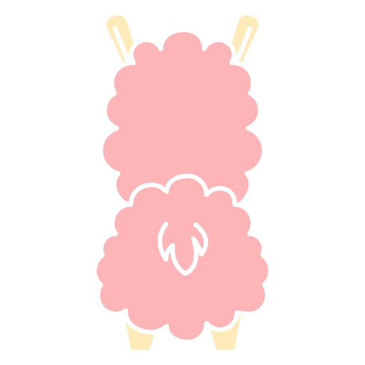 Cute pink llama back cut out PNG Design