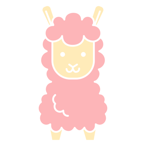 Cute pink llama cut out PNG Design