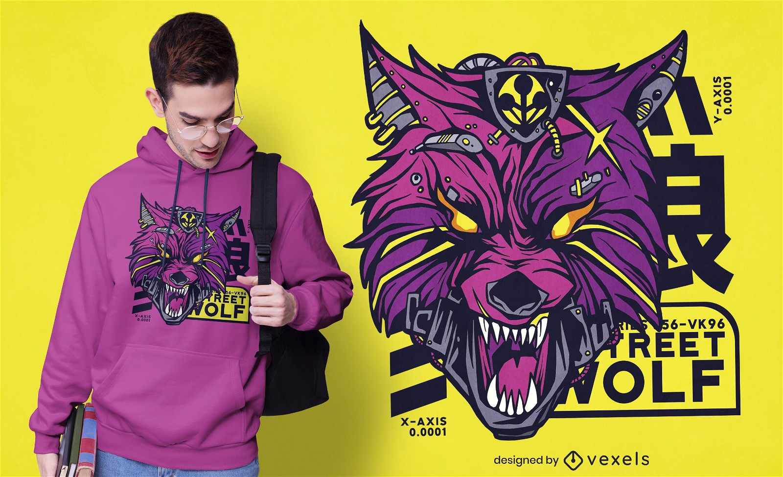 Cyberpunk-Wolf-T-Shirt-Design