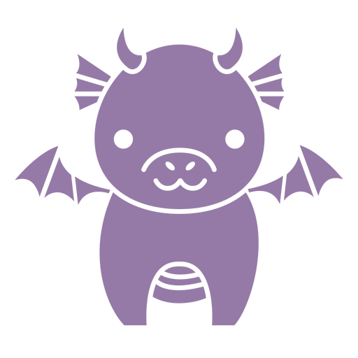 Cute purple dragon cut out PNG Design