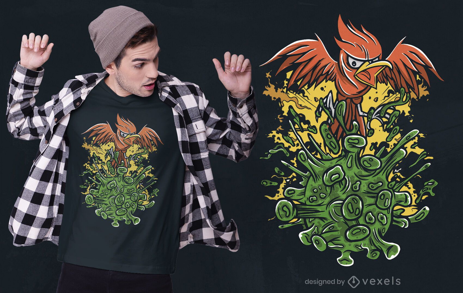 Diseño de camiseta Phoenix vs Covid