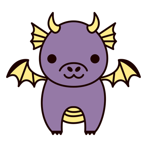 Cute purple dragon flat PNG Design