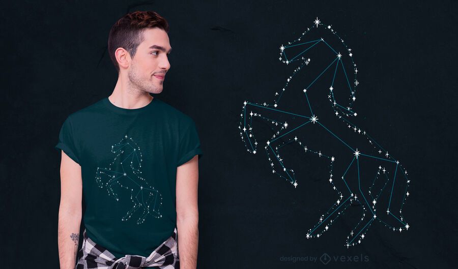 Horse constellation t-shirt design Horse constellation t-shirt design