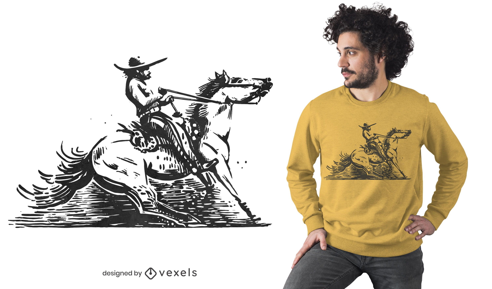 Mexikanischer Cowboy-T-Shirt Entwurf