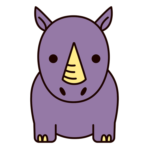 Rinoceronte roxo fofo Desenho PNG