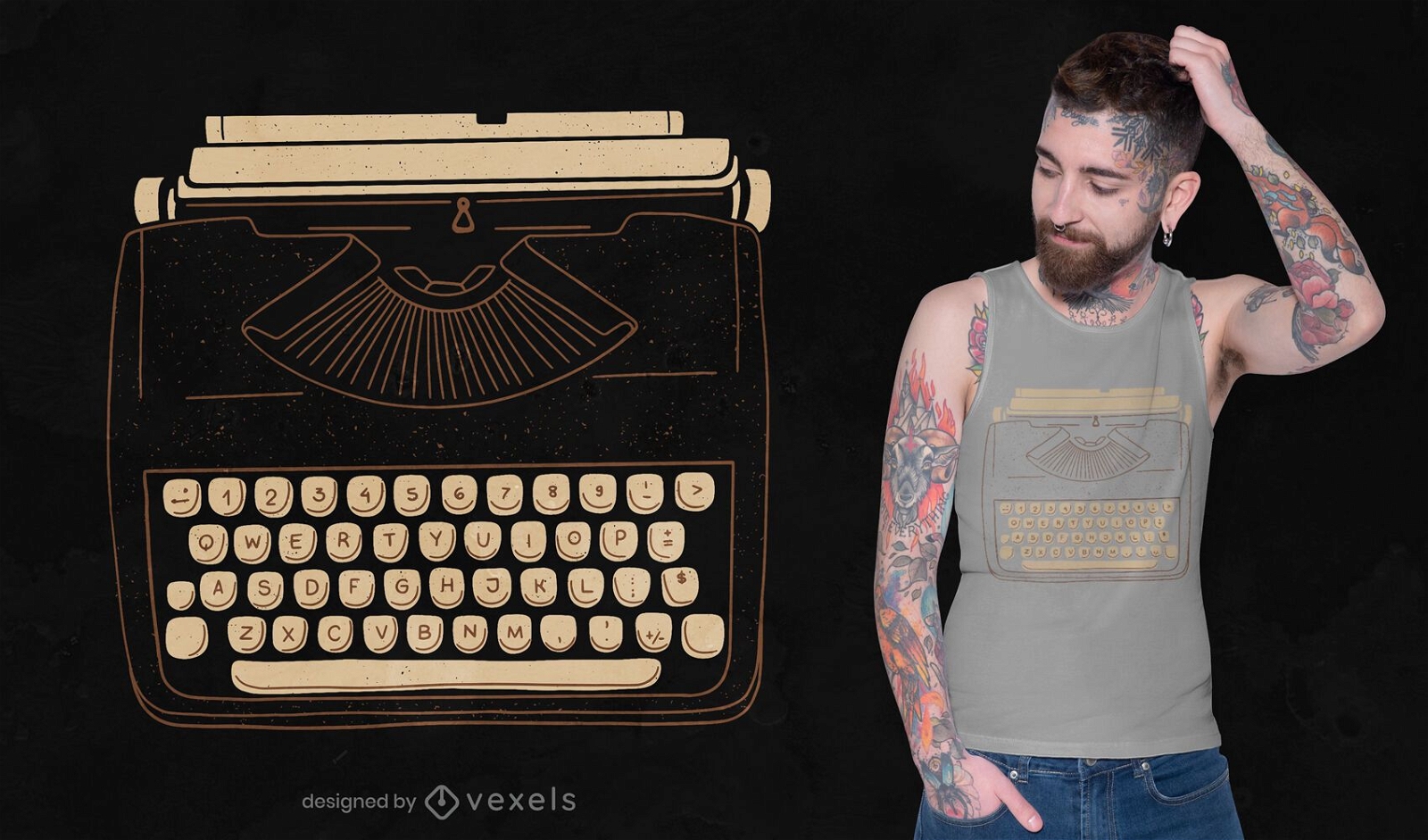 Design de camiseta para máquina de escrever