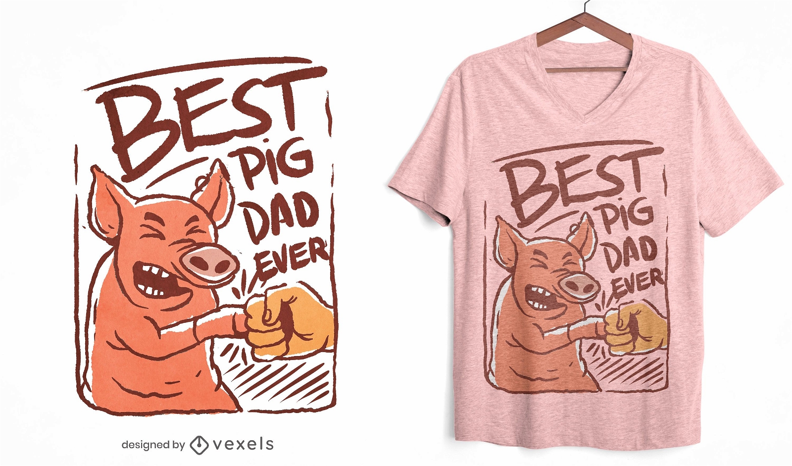 Bestes Schwein Papa jemals T-Shirt Design