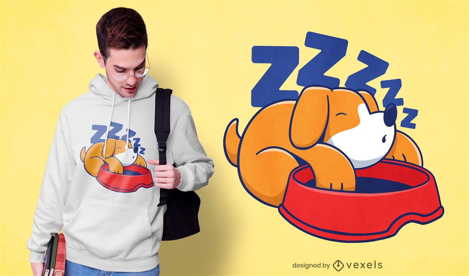 Design de camiseta de cachorro dormindo