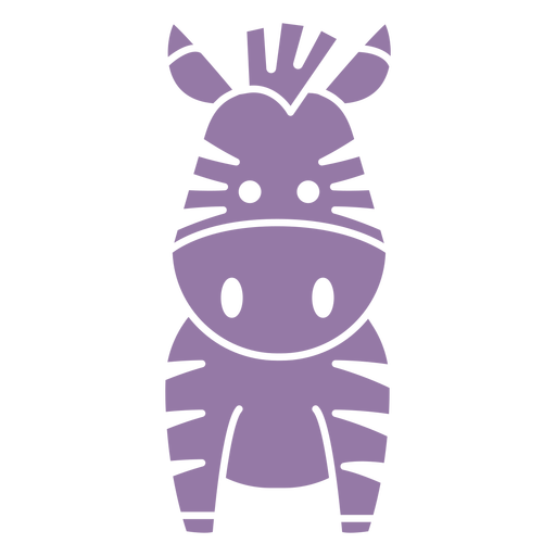 Cute purple zebra cut out PNG Design
