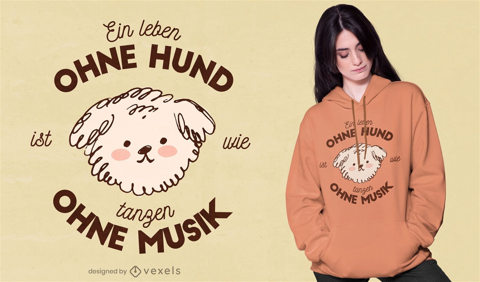 Nettes deutsches Zitat-T-Shirt des Hundes