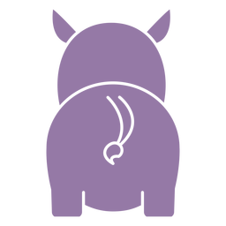 Lindo rinoceronte recortado Diseño PNG
