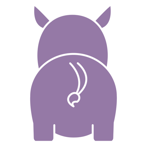 Cute rhino back cut out PNG Design