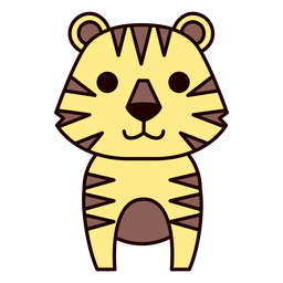 Flat tigre fofo Transparent PNG