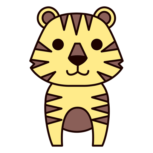 Lindo tigre plano Diseño PNG