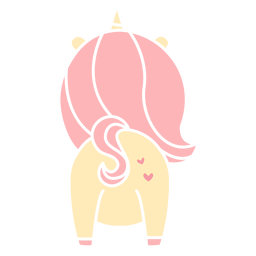 Lindo unicornio recortado Diseño PNG