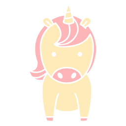 Cute unicorn cut out PNG Design