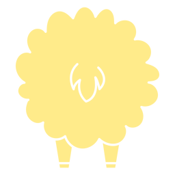 Linda oveja de espalda amarilla cortada Diseño PNG