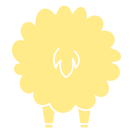 Cute yellow back sheep cut out PNG Design