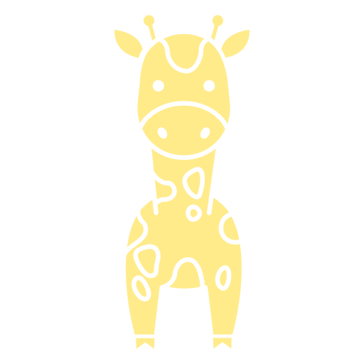 Girafa amarela fofa recortada Desenho PNG