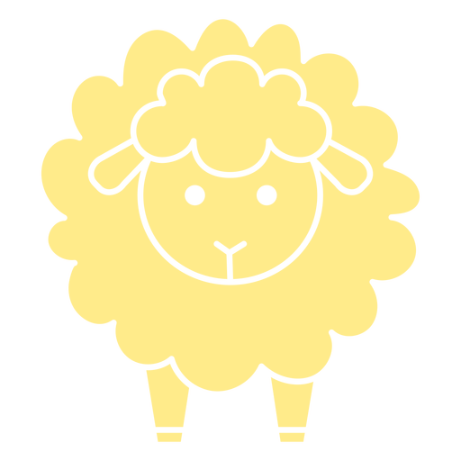 Cute yellow sheep cut out PNG Design