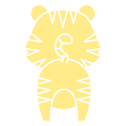Tigre amarelo fofo com as costas cortadas Transparent PNG