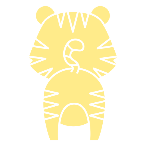 Lindo tigre amarillo recortado Diseño PNG