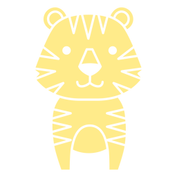 Tigre amarelo fofo cortado Transparent PNG