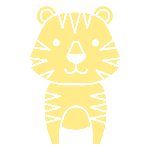 Tigre amarelo fofo cortado Desenho PNG