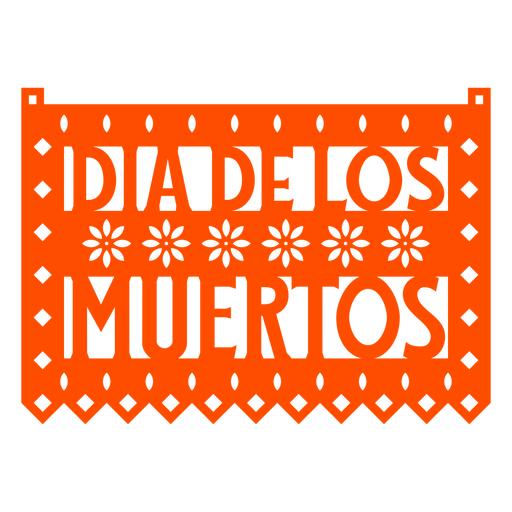 Dia de los Muertos bl?ht Papel Picado PNG-Design