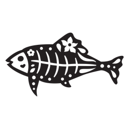 Fish skull cut out PNG Design