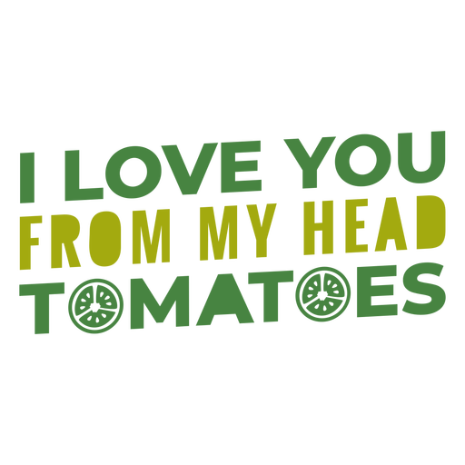 De mi cabeza letras de tomates Diseño PNG