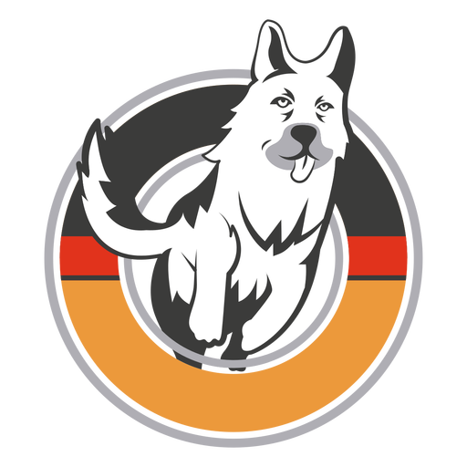 German shephard circle logo PNG Design