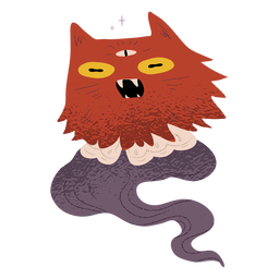 Ghost cat creature textured PNG Design