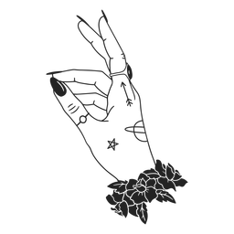 Mädchen Hand Halloween Schlaganfall PNG-Design