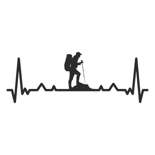 Hearback hiking silhouette - Transparent PNG & SVG vector file