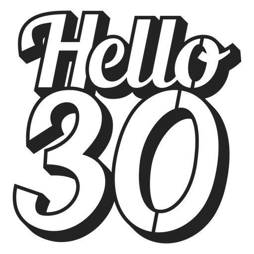 Hello 30 cake topper PNG Design