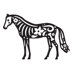 Crânio de cavalo cortado Desenho PNG