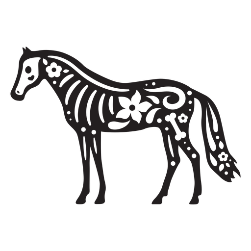 Crânio de cavalo cortado Desenho PNG