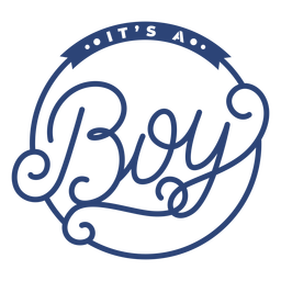 Its a boy ornate badge PNG Design