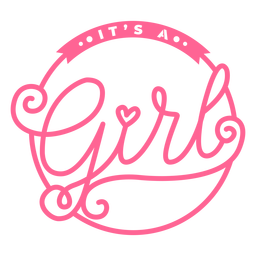 Its a girl ornate badge Transparent PNG