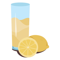 Limonada com limões rasos Desenho PNG