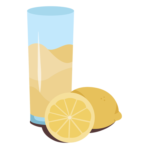 Limonade mit Zitronen flach PNG-Design
