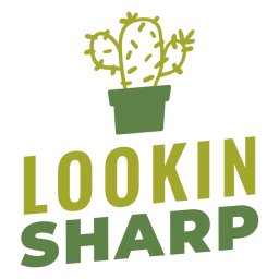 Looking sharp cactus lettering PNG Design
